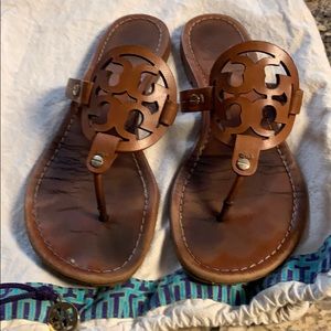 Tory Burch Miller “Brown” Leather Sandals size 8.5